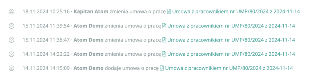 Rejestrowanie aktywności i historia zmian